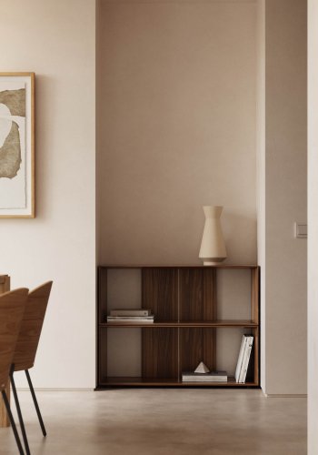 KAVE HOME Litto modulr bokhylle, brun eikefiner (101x76) (sett med 2)