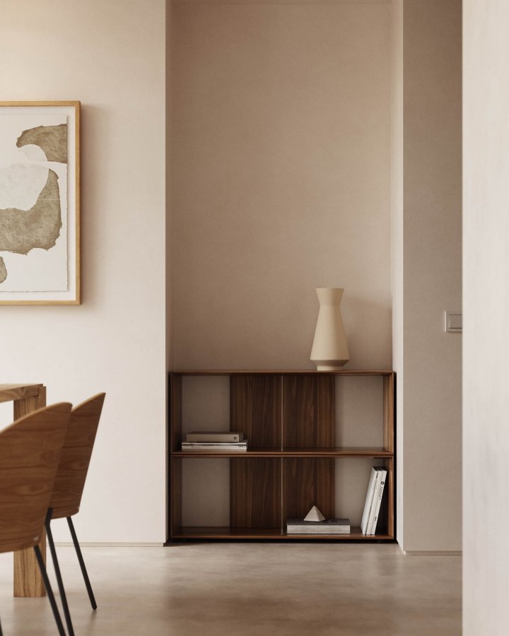 KAVE HOME Litto modulr bokhylle, brun eikefiner (101x76) (sett med 2)