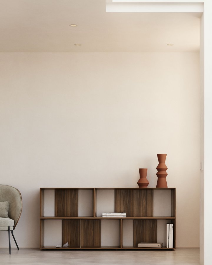 KAVE HOME Litto modulr bokhylle, rektangulr - brun eikefiner (168x76) (sett med 4)