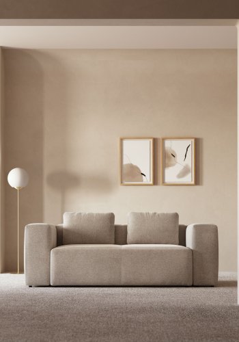 KAVE HOME Blok 2-manns sofa - beige polyester