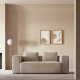 KAVE HOME Blok 2-manns sofa - beige polyester