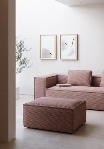 KAVE HOME rektangul�r Blok puff - rosa fl�yel (90x70)
