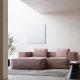 KAVE HOME Block sofa, med sjeselong - rosa fl�yel