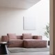 KAVE HOME Blok sofa, m. h�jre chaiselong - rosa fl�jl