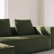 KAVE HOME Blok 3-manns sofa, med venstre sjeselong - grnn kordflyel (330 cm)