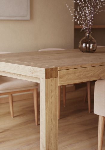 KAVE HOME Briva spisebord, med butterfly bordplate - naturlig eikefiner (200(280)x100)