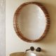 KAVE HOME Polke veggspeil, rundt - speilglass og naturlig teak (60)