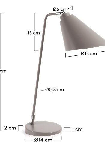 KAVE HOME Priti bordlampe - grtt metall 