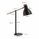 KAVE HOME Scarlett bordlampe - sort/naturmetall/tre 
