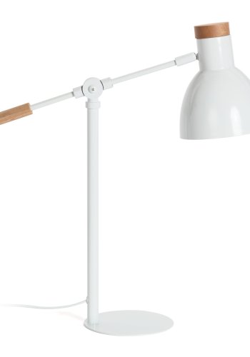KAVE HOME Tescarle bordlampe i bk og stl med hvit finish
