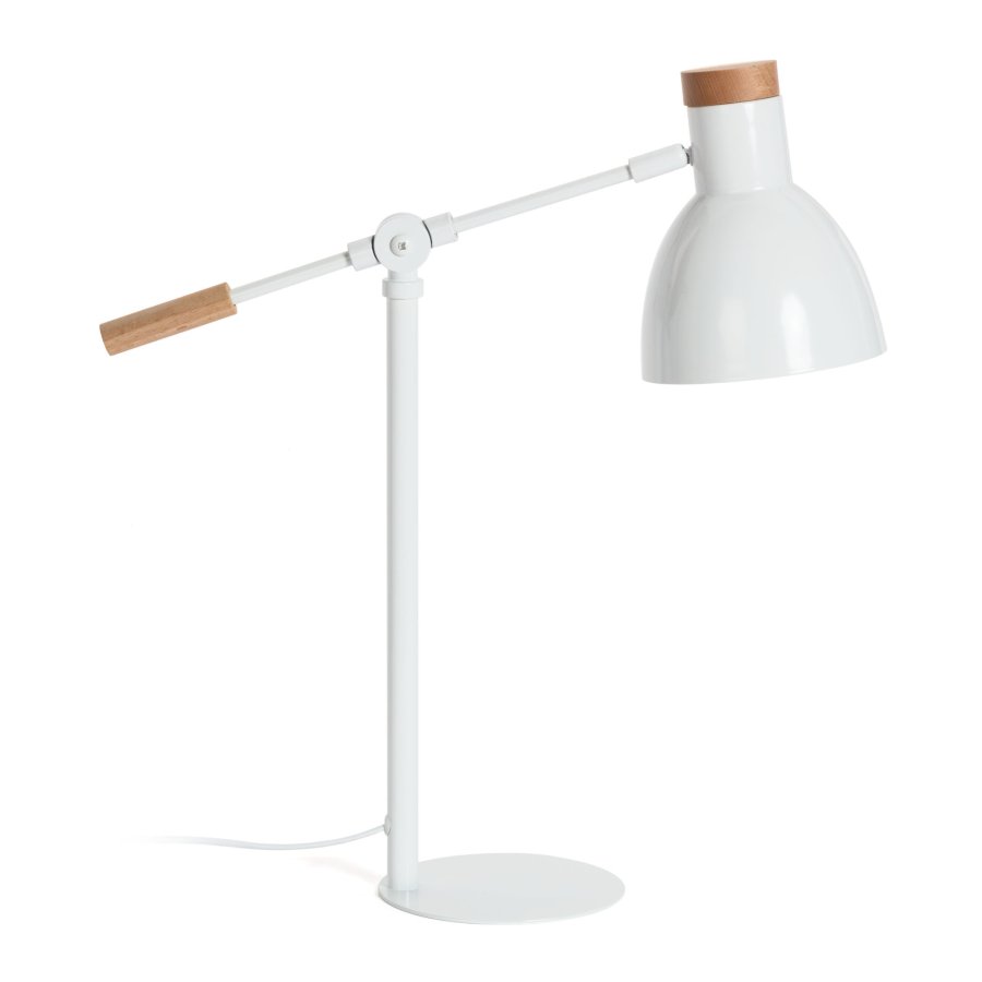 KAVE HOME Tescarle bordlampe i bk og stl med hvit finish