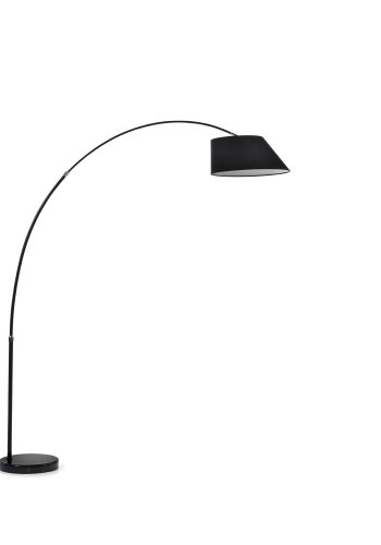 KAVE HOME May gulvlampe - svart bomull, stl og marmor