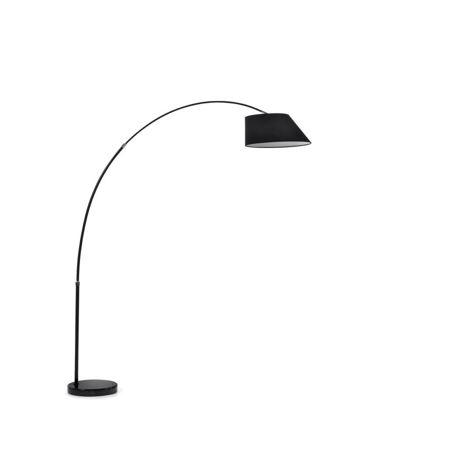 KAVE HOME May gulvlampe - svart bomull, stl og marmor