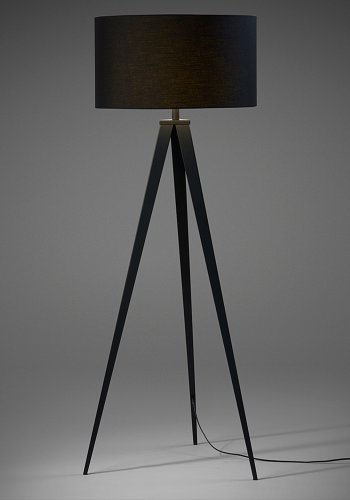 KAVE HOME Uzagi gulvlampe - svart metall/stoff 