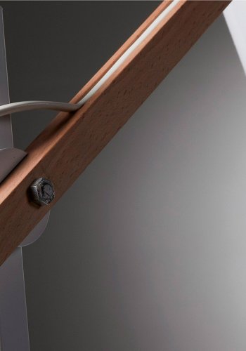 KAVE HOME Jovik bordlampe - hvit metall/bomull og naturlig tre 