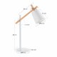 KAVE HOME Jovik bordlampe - hvit metall/bomull og naturlig tre 