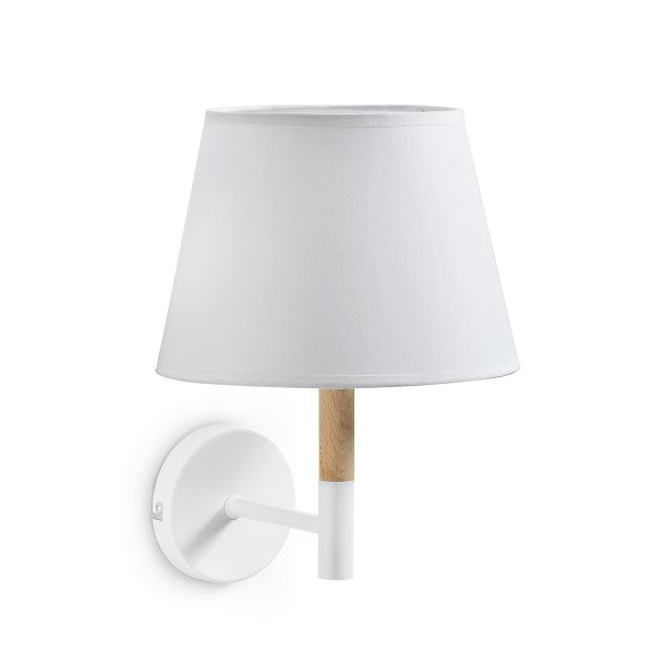 KAVE HOME Orsen v�glampe - hvid bomuld/st�l og natur b�getr� - KAVE HOME