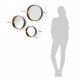 KAVE HOME rundt Wilson veggspeil - speilglass og messingsvart stl (sett med 3)