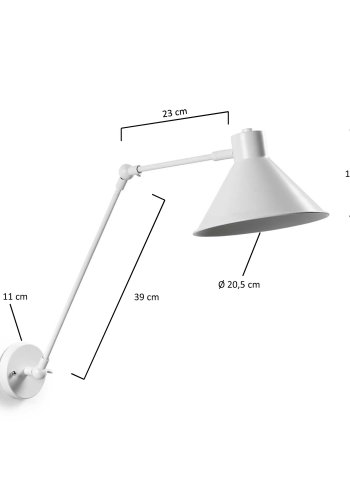 KAVE HOME Dione vegglampe hvit