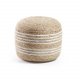 KAVE HOME Samy puff, rund - naturlig jute med hvite detaljer ( 45)