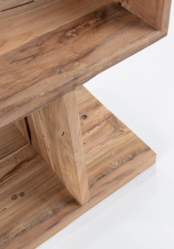 KAVE HOME Arundel bokhylle, m. 4 rom - resirkulert teak (55x132)