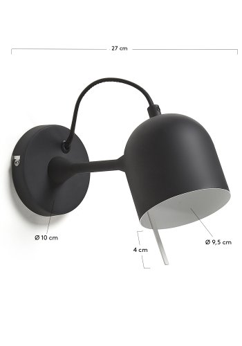 KAVE HOME Lucilla vegglampe sort