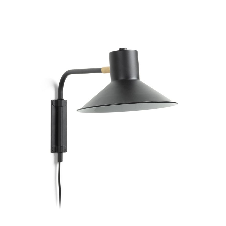 KAVE HOME Plass vegglampe - sort/messing metall 