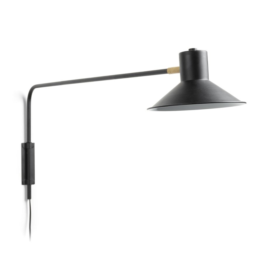 KAVE HOME Aria vegglampe i stl med sort finish