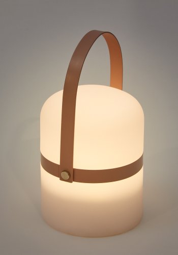 KAVE HOME Ridley mini LED-bordlampe i rosa polyetylen