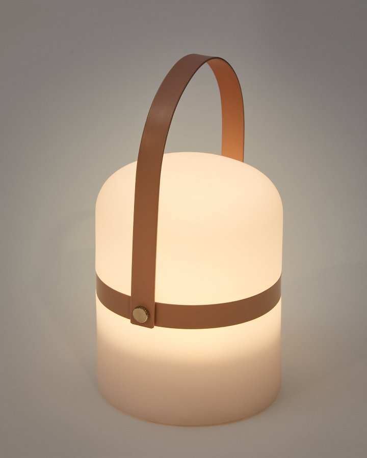 KAVE HOME Ridley mini LED-bordlampe i rosa polyetylen