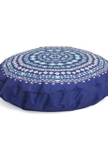 KAVE HOME Ashleen puf, rund - bl� polyester (�60)