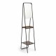KAVE HOME Benji gulvspejl - sort/brun/glas - metal/valn�ddefin&eacute;r/spejlglas, m. 2 hylder