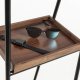 KAVE HOME Benji gulvspejl - sort/brun/glas - metal/valn�ddefin&eacute;r/spejlglas, m. 2 hylder