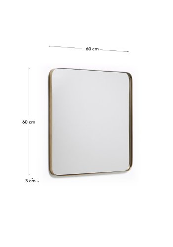 KAVE HOME Marco veggspeil, firkantet - speilglass og gullstl (60x60)