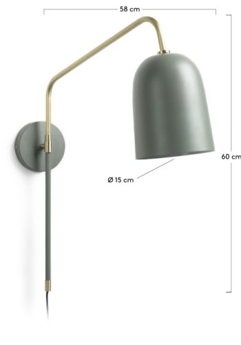 KAVE HOME Bjerne vegglampe - grnt metall 