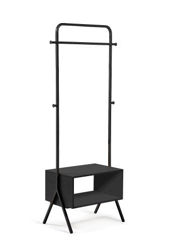 KAVE HOME Celsie klesstativ, med hylle - svart MDF og stl