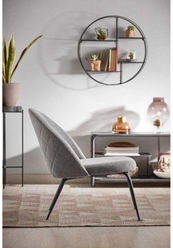 KAVE HOME rund vegghylle - svart metall (55)