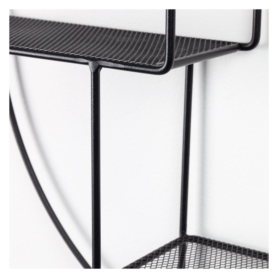 KAVE HOME rund vegghylle - svart metall (55)