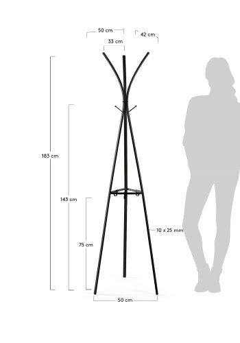 KAVE HOME Stearn stumtjener - sort metal 