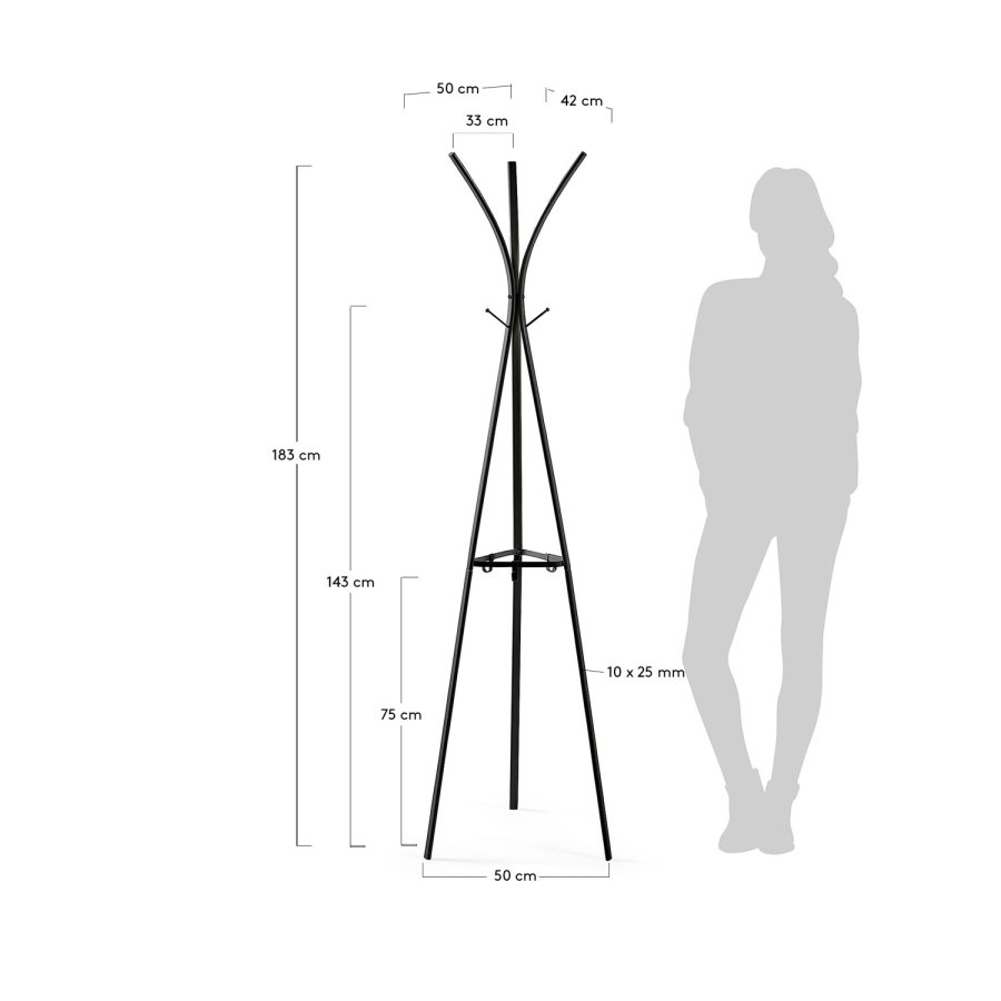 KAVE HOME Stearn stumtjener - sort metal 