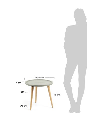 KAVE HOME rund Livy sidebord - gr cement og natur gummitr (40)