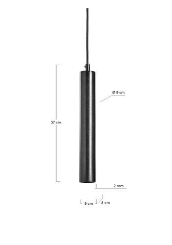 KAVE HOME rund Maude taklampe - svart metall 