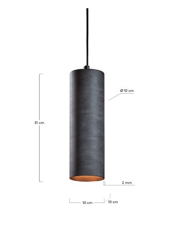 KAVE HOME rund Maude taklampe - grtt metall 