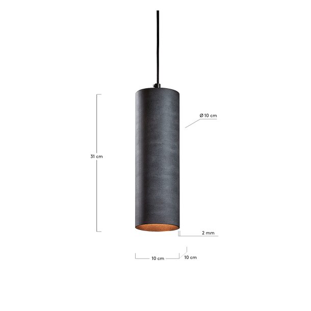 Rund Maude loftlampe - gr metal 