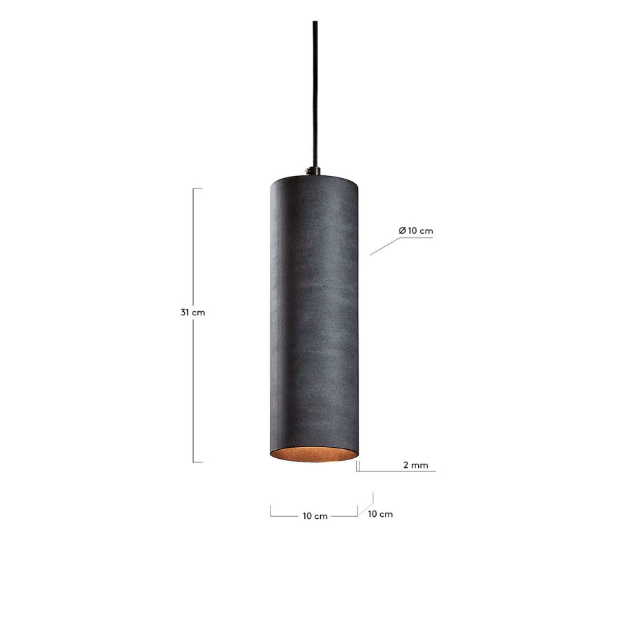 KAVE HOME rund Maude taklampe - grtt metall 