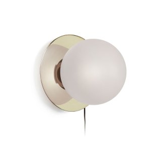 KAVE HOME Manz Vägglampa - Frostat Glas och Metall med Mässing