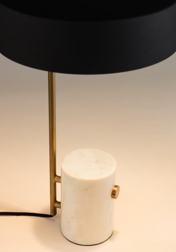 KAVE HOME Phant bordlampe - hvit marmor og svart metall
