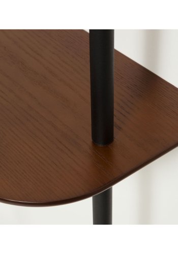 KAVE HOME Marcolina klesstativ med hylle - brun eikefiner og sort metall