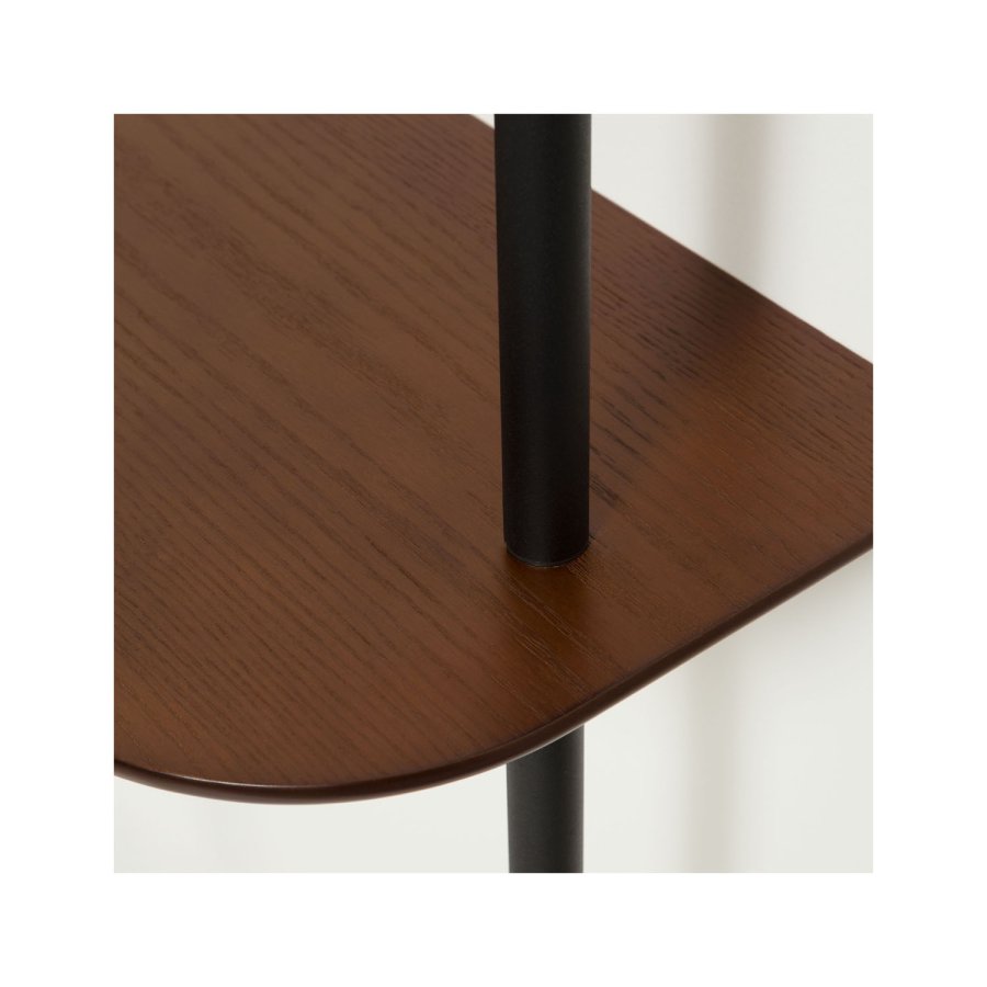 KAVE HOME Marcolina klesstativ med hylle - brun eikefiner og sort metall