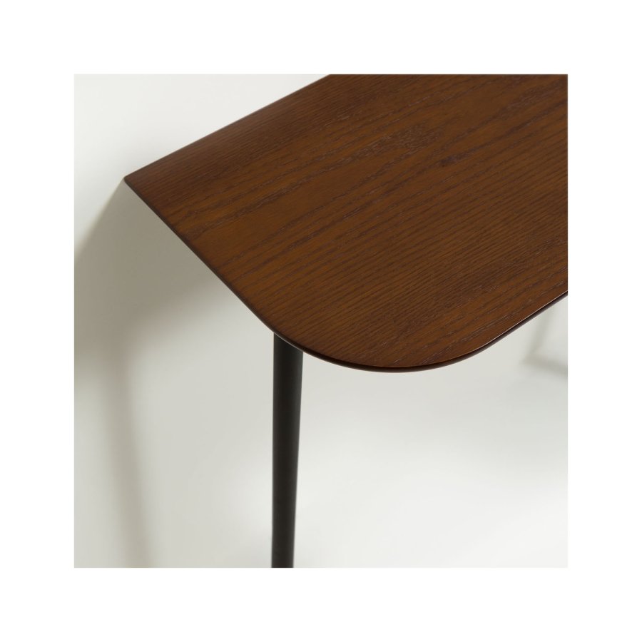 KAVE HOME Marcolina klesstativ med hylle - brun eikefiner og sort metall